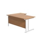 Jemini Radial Right Hand Cantilever Desk 1600x1200x730mm Nova Oak/White KF807728