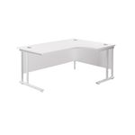 Jemini Radial Right Hand Cantilever Desk 1600x1200x730mm White/White KF807735