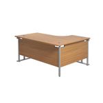 Jemini Radial Left Hand Cantilever Desk 1800x1200x730mm Nova Oak/Silver KF807780