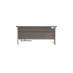 Jemini Radial Right Hand Cantilever Desk 1800x1200x730mm Grey Oak/Silver KF807834