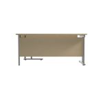 Jemini Radial Right Hand Cantilever Desk 1800x1200x730mm Maple/Silver KF807865