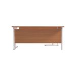 Jemini Radial Left Hand Cantilever Desk 1800x1200x730mm Beech/White KF807889