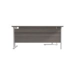 Jemini Radial Left Hand Cantilever Desk 1800x1200x730mm Grey Oak/White KF807896