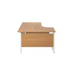 Jemini Radial Left Hand Cantilever Desk 1800x1200x730mm Nova Oak/White KF807902