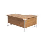 Jemini Radial Left Hand Cantilever Desk 1800x1200x730mm Nova Oak/White KF807902