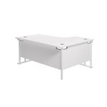 Jemini Radial Left Hand Cantilever Desk 1800x1200x730mm White/White KF807919