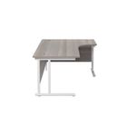 Jemini Radial Right Hand Cantilever Desk 1800x1200x730mm Grey Oak/White KF807957