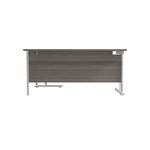 Jemini Radial Right Hand Cantilever Desk 1800x1200x730mm Grey Oak/White KF807957