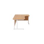 Jemini Radial Right Hand Cantilever Desk 1800x1200x730mm Nova Oak/White KF807964