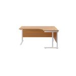 Jemini Radial Right Hand Cantilever Desk 1800x1200x730mm Nova Oak/White KF807964