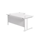 Jemini Radial Right Hand Cantilever Desk 1800x1200x730mm White/White KF807971