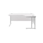 Jemini Radial Right Hand Cantilever Desk 1800x1200x730mm White/White KF807971
