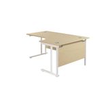 Jemini Radial Right Hand Cantilever Desk 1800x1200x730mm Maple/White KF807988