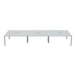 Jemini 6 Person Bench Desk 3600x1600x730mm White/White KF808817