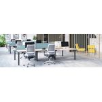 Jemini 2 Person Bench Desk 1400x1600x730mm White/White KF809050