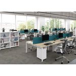 Jemini 2 Person Bench Desk 1400x1600x730mm White/White KF809050