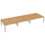 Jemini 6 Person Bench Desk 4200x1600x730mm Beech/White KF809142