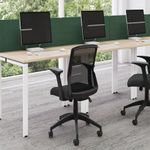 Jemini 2 Person Extension Bench Desk 1600x1600x730mm Grey Oak KF809333