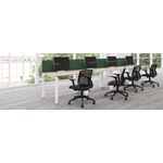 Jemini 2 Person Bench Desk 3200x1600x730mm Grey Oak/White KF809395
