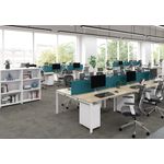 Jemini 2 Person Bench Desk 3200x1600x730mm Grey Oak/White KF809395
