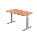 Jemini Sit/Stand Height Adjustable Desk 1200x800 Bch/Slv KF809685