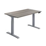 Jemini Sit/Stand Height Adjustable Desk 1200x800 GOak/Slv KF809708