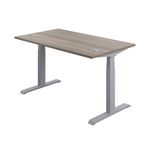 Jemini Sit/Stand Height Adjustable Desk 1200x800 GOak/Slv KF809708