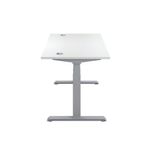 Jemini Sit/Stand Height Adjustable Desk 1200x800 Wht/Slv KF809739