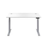 Jemini Sit/Stand Height Adjustable Desk 1200x800 Wht/Slv KF809739
