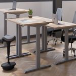 Jemini Sit/Stand Height Adjustable Desk 1200x800 Bch/Wht KF809746