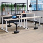 Jemini Sit/Stand Height Adjustable Desk 1200x800 Bch/Wht KF809746