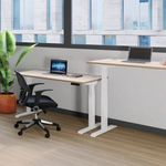 Jemini Sit/Stand Height Adjustable Desk 1200x800 Bch/Wht KF809746