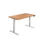 Jemini Sit/Stand Height Adjustable Desk 1200x800 NOak/Wht KF809784