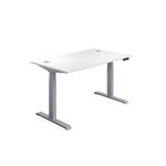 Jemini Sit/Stand Height Adjustable Desk 1400x800 Wht/Slv KF809852