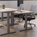 Jemini Sit/Stand Height Adjustable Desk 1400x800 Bch/Wht KF809869