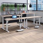 Jemini Sit/Stand Height Adjustable Desk 1400x800 GOak/Wht KF809883