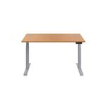 Jemini Sit/Stand Height Adjustable Desk 1600x800 NOak/Slv KF809968