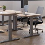 Jemini Sit/Stand Height Adjustable Desk 1600x800 NOak/Slv KF809968