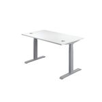 Jemini Sit/Stand Height Adjustable Desk 1600x800 Wht/Slv KF809975