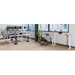 Jemini Sit/Stand Height Adjustable Desk 1600x800 Bch/Wht KF809982