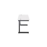 Jemini Rectangular Single Upright Cantilever Desk 1400x600x730mm White/Black KF810681