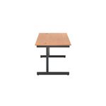 Jemini Rectangular Single Upright Cantilever Desk 1400x800x730mm Beech/Black KF810698