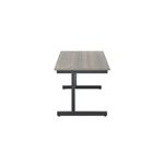 Jemini Rectangular Single Upright Cantilever Desk 1400x800x730mm Grey Oak/Black KF810759