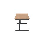 Jemini Rectangular Single Upright Cantilever Desk 1400x800x730mm Nova Oak/Black KF810773