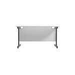 Jemini Rectangular Single Upright Cantilever Desk 1400x800x730mm White/Black KF810780