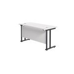Jemini Rectangular Double Upright Cantilever Desk 1400x600x730mm White/Black KF810803