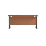 Jemini Rectangular Single Upright Cantilever Desk 1600x800x730mm Beech/Black KF810865