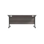 Jemini Rectangular Single Upright Cantilever Desk 1600x800x730mm Grey Oak/Black KF810896