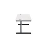 Jemini Rectangular Single Upright Cantilever Desk 1600x800x730mm White/Black KF810926