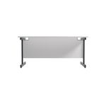 Jemini Rectangular Single Upright Cantilever Desk 1600x800x730mm White/Black KF810926